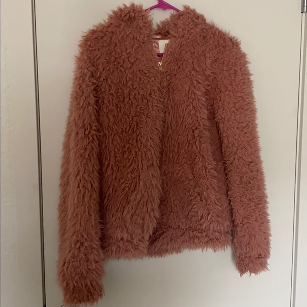 Fluffy pink jacket